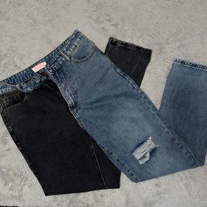 “Beautiful mistake” Two toned straight leg jeans